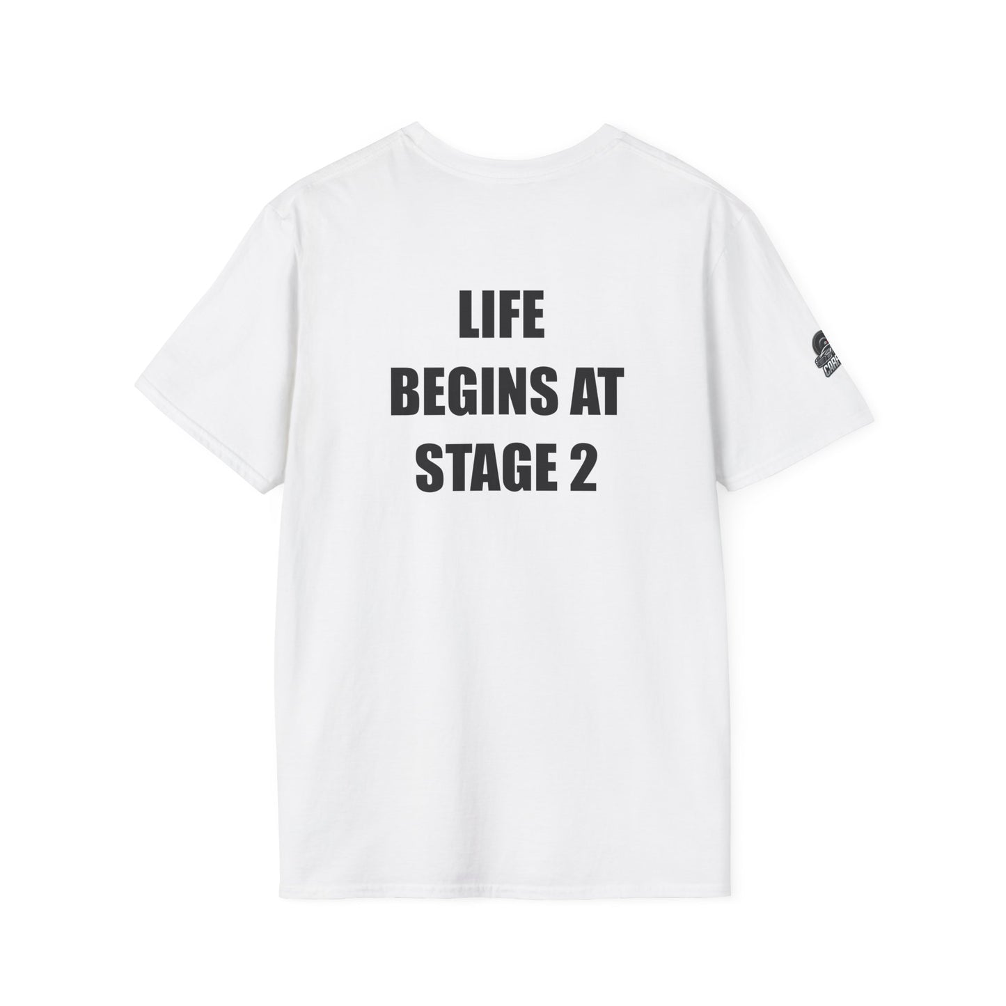 Мъжка тениска "Life begins at stage 2"