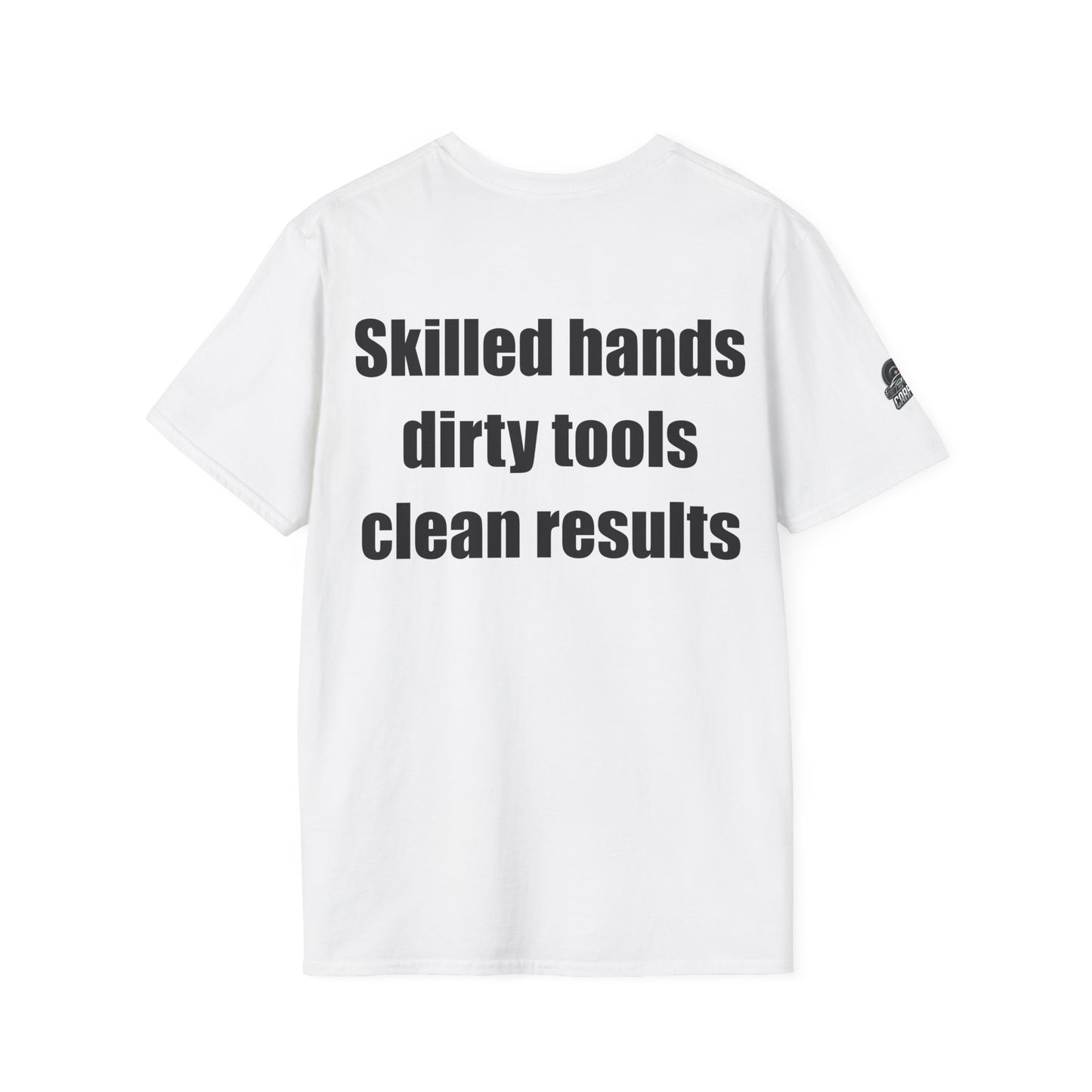 Мъжка тениска "Skilled hands, dirty tools, clean results"