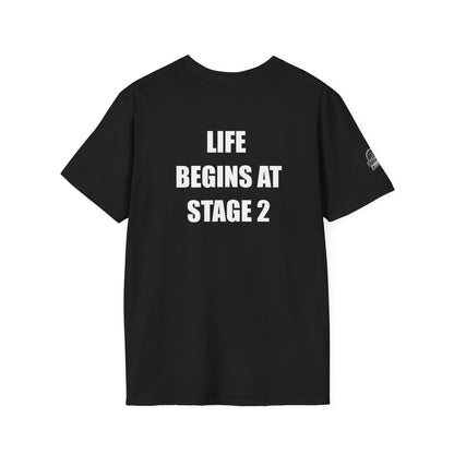 Мъжка тениска "Life begins at stage 2"